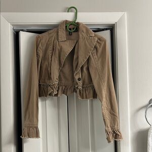 Women's Tan Cropped Jacket